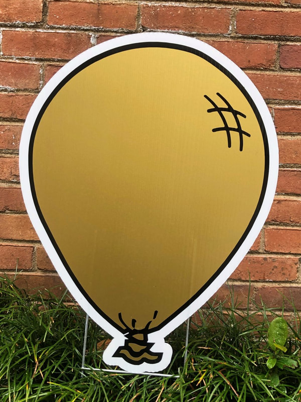 Large gold balloon - Northside Yard Cards