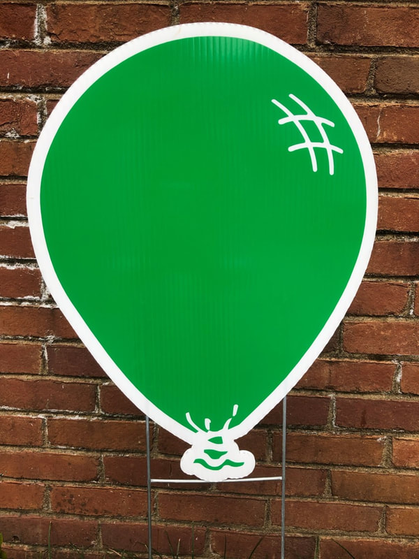 Large green balloon - Northside Yard Cards
