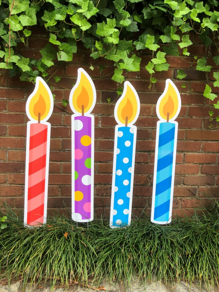 Multi-Colored Birthday Candles - Northside Yard Cards - Buckhead