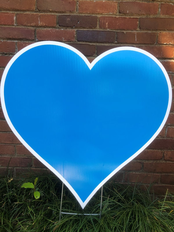 Large blue heart - Northside Yard Cards