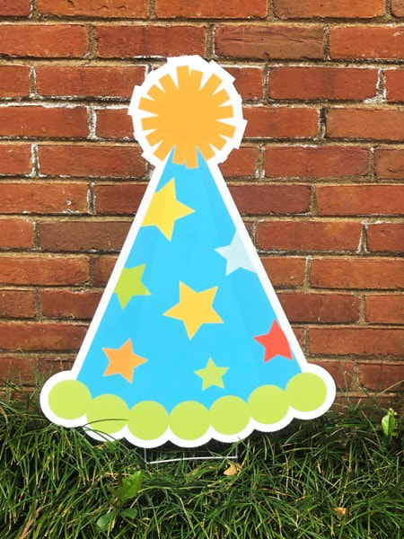 Starry Blue Party Hat - Northside Yard Cards