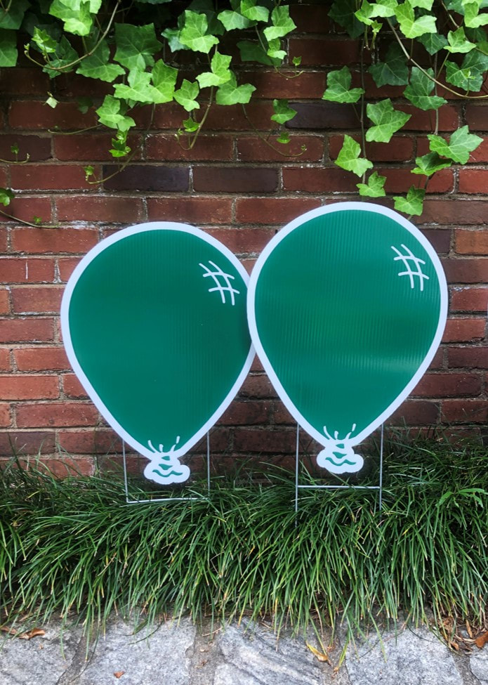 Green balloon - Northside Yard Cards