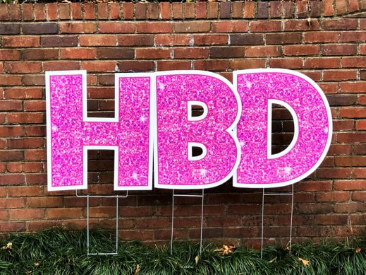 Happy Birthday Set (Pink Glitter)