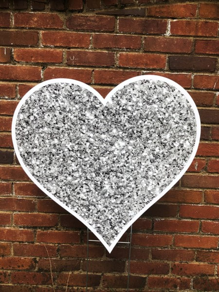 Large silver heart - Northside Yard Cards