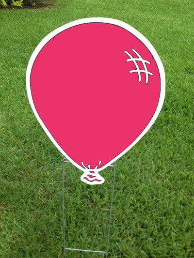 hot pink balloon - Northside Yard Cards