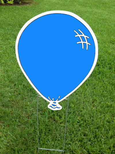 blue balloon - Northside Yard Cards