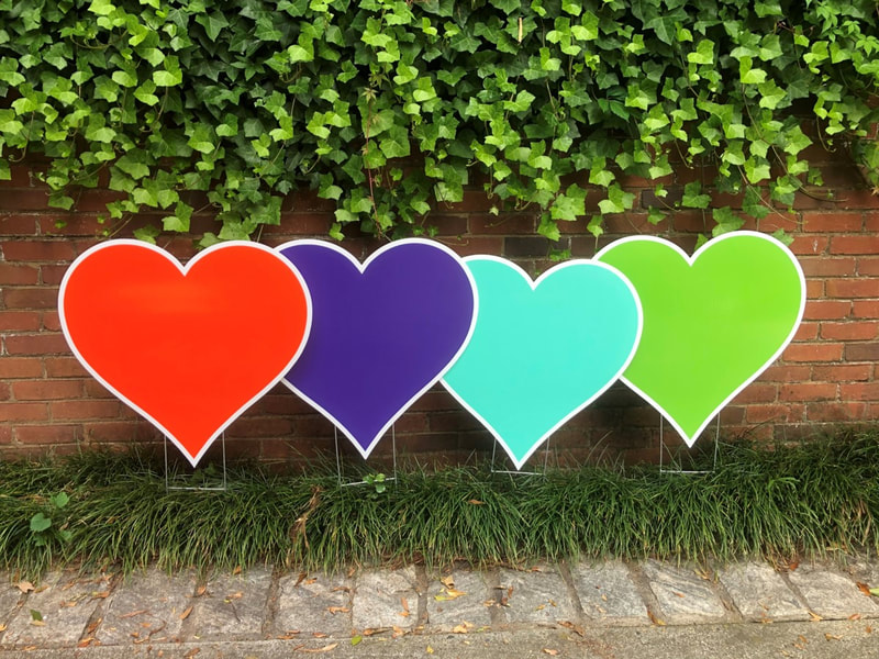 Multi-Colored Hearts - Northside Yard Cards - Buckhead