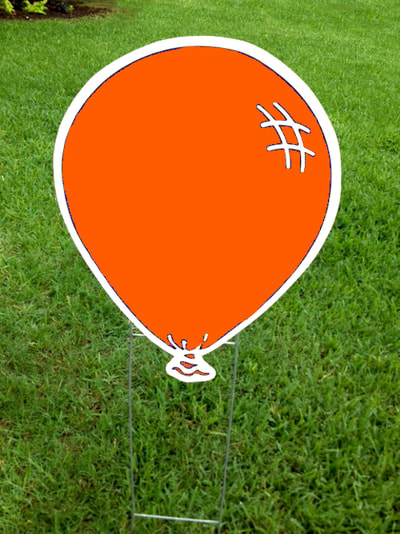 orange balloon - Northside Yard Cards