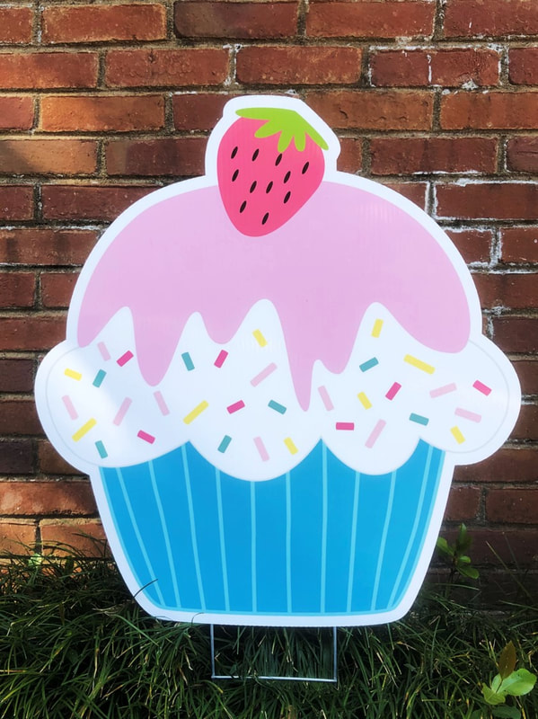 Pink/Blue Cupcake - Northside Yard Cards