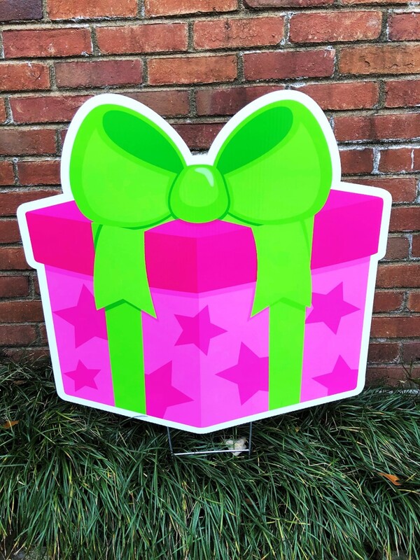PRESENT│GIFT (PINK W/ STARS & LIME BOW)