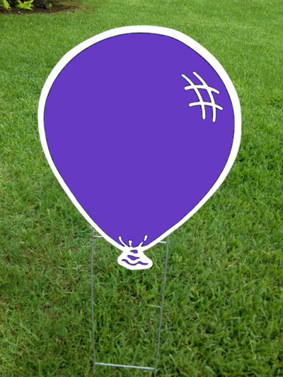 purple balloon - Northside Yard Cards