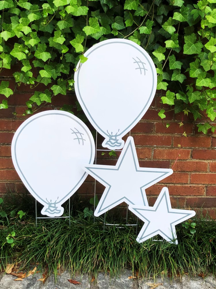 White Stars & Balloons - Northside Yard Cards